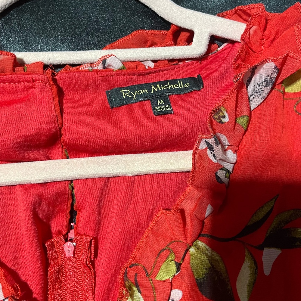 Ryan Michelle Red Floral Women's Dress